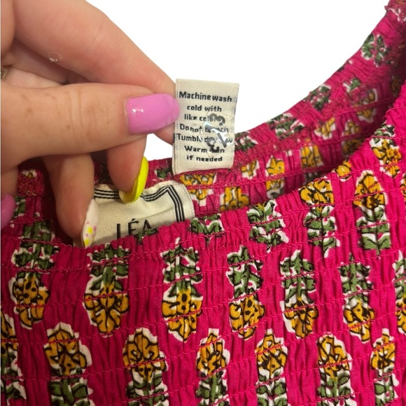 LEA Smocked Cotton Floral Maxi Dress Lightweight Flowy 1X - Picture 8 of 12